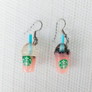 Pendientes Bubble tea rosa