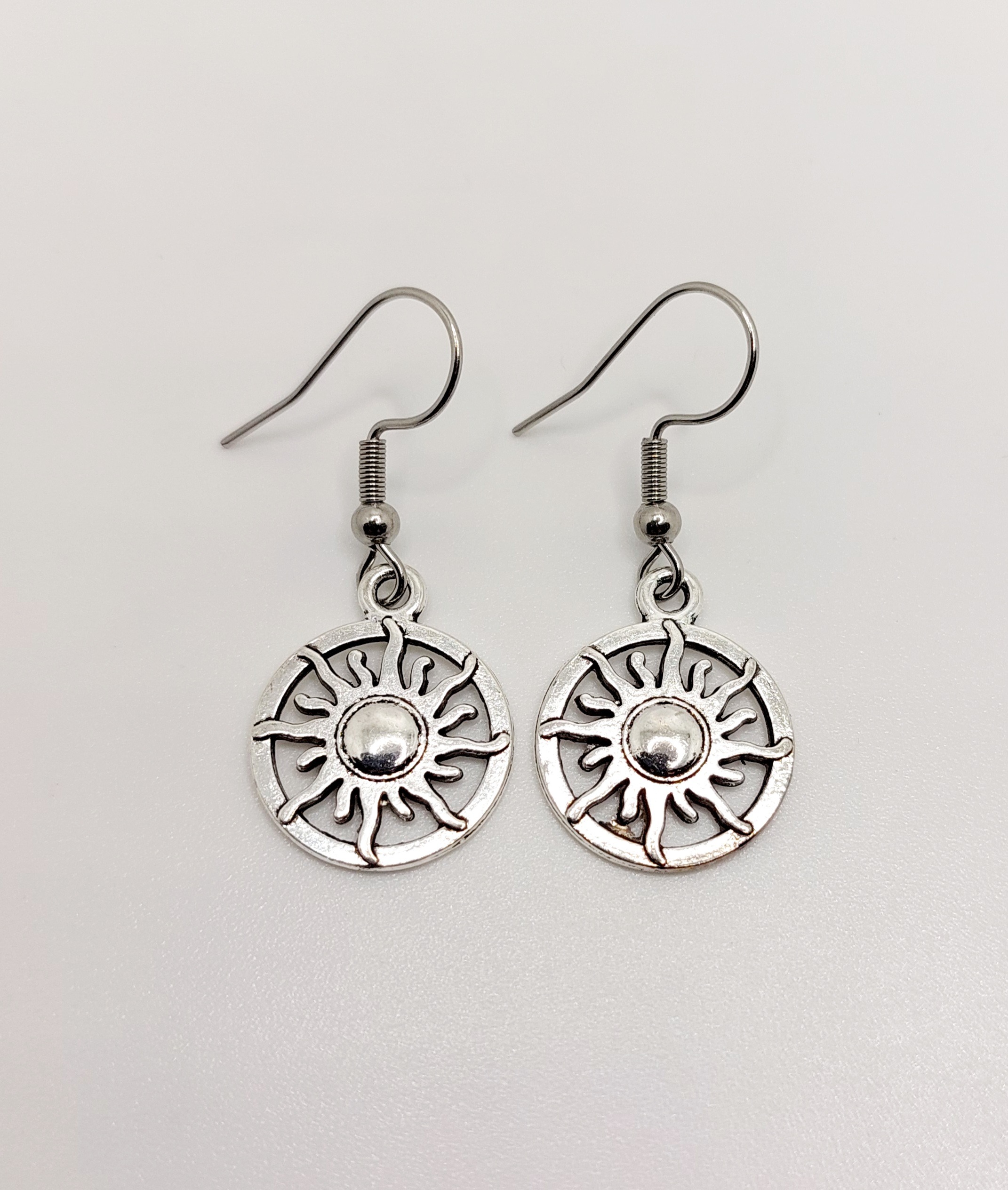 Pendientes Sol Plateado
