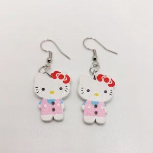 Pendientes Hello Madera