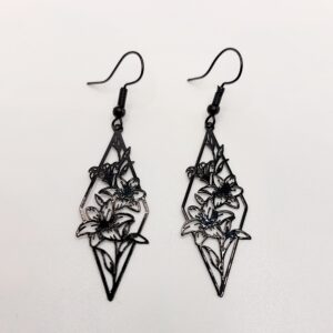 Pendientes de Flores negras