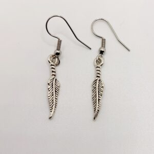 Pendientes Plumita plateada