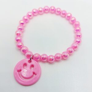 Pulsera para niñ@s de color rosa y cara sonriente