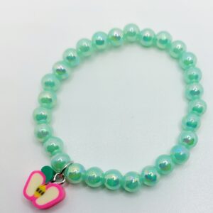 Pulsera para niñ@s con perlas y manzana