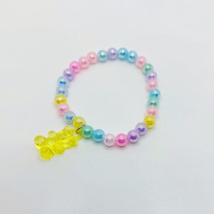 Pulsera para niñ@s de colores y osito amarillo