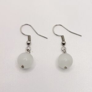 Pendientes de Selenita en bola de 8mm