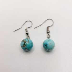 Pendientes Turquesa en bola de 10 mm