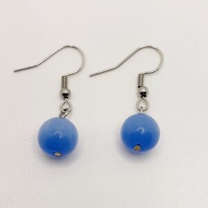 Pendientes de Ojo de gato azul de 8mm