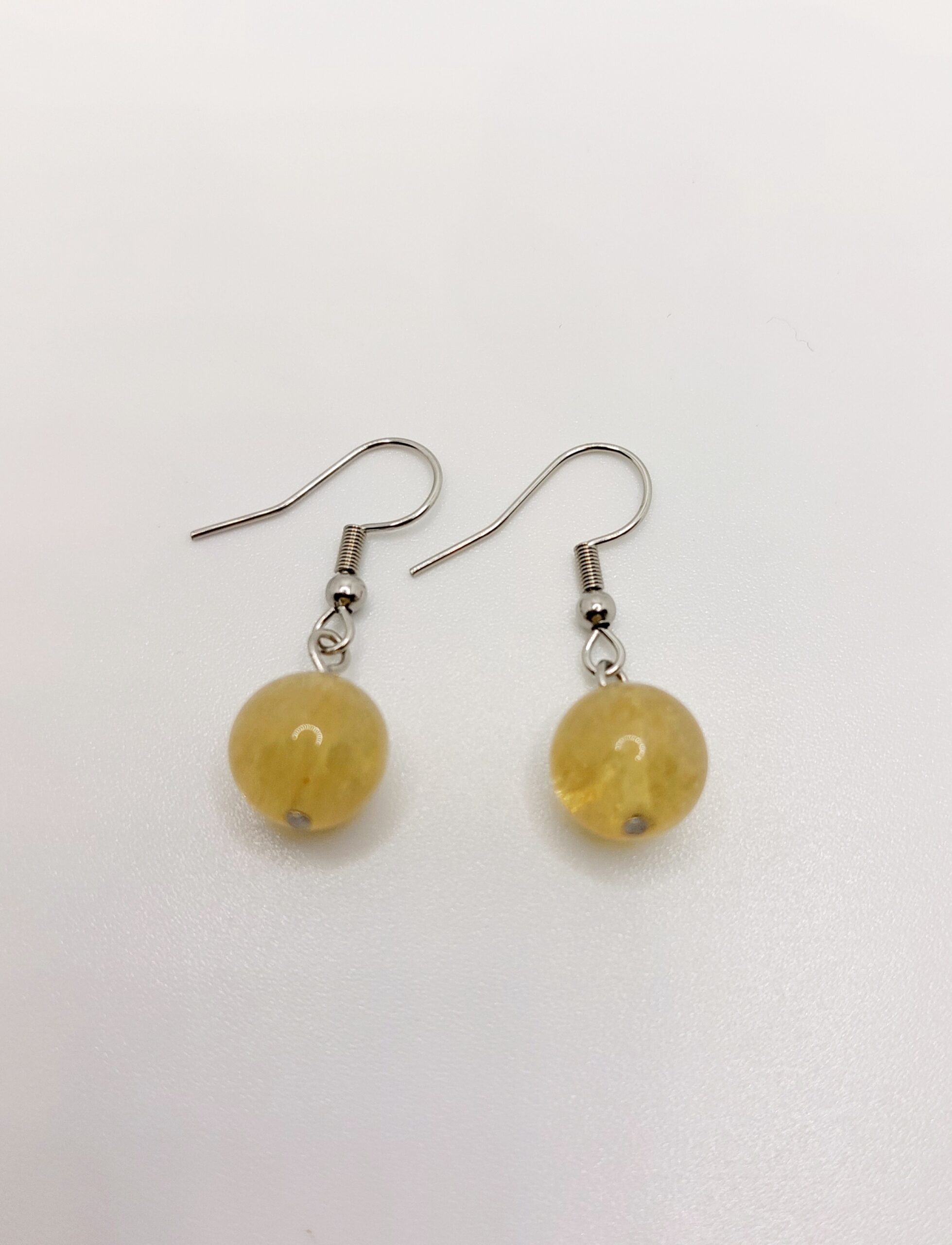 Pendientes de Bola Cuarzo Citrino 8mm