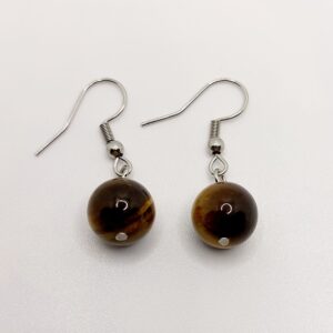 Pendientes de bola Ojo de Tigre 8mm