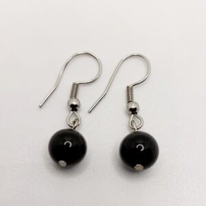Pendientes de bola de Obsidiana