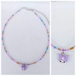 Collar de bolitas en tonos morados