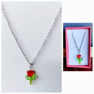 Colgante de Tulipán Rojo en cristal