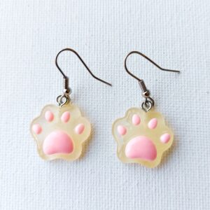 Pendientes Huellas rosa