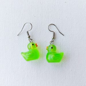 Pendientes de pato verde
