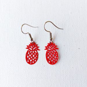Pendientes piñas en rojo