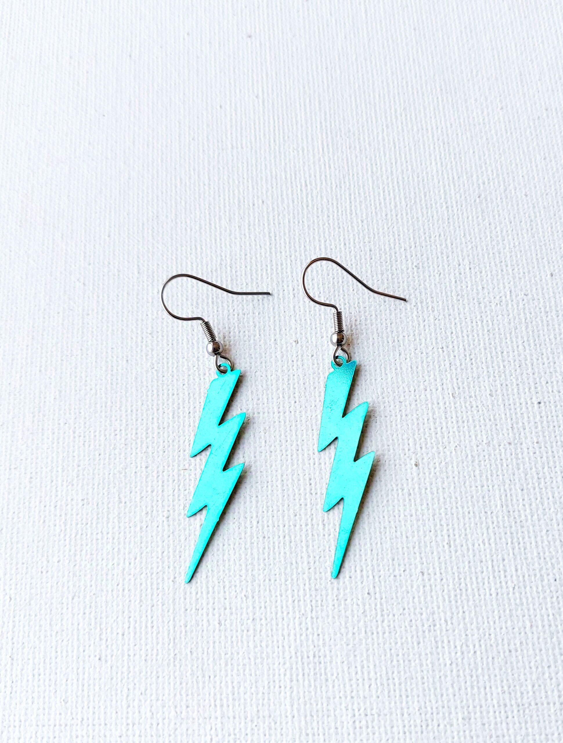 Pendientes Rayo azul verdoso