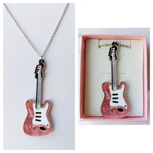 Colgante de Guitarra eléctrica rosa