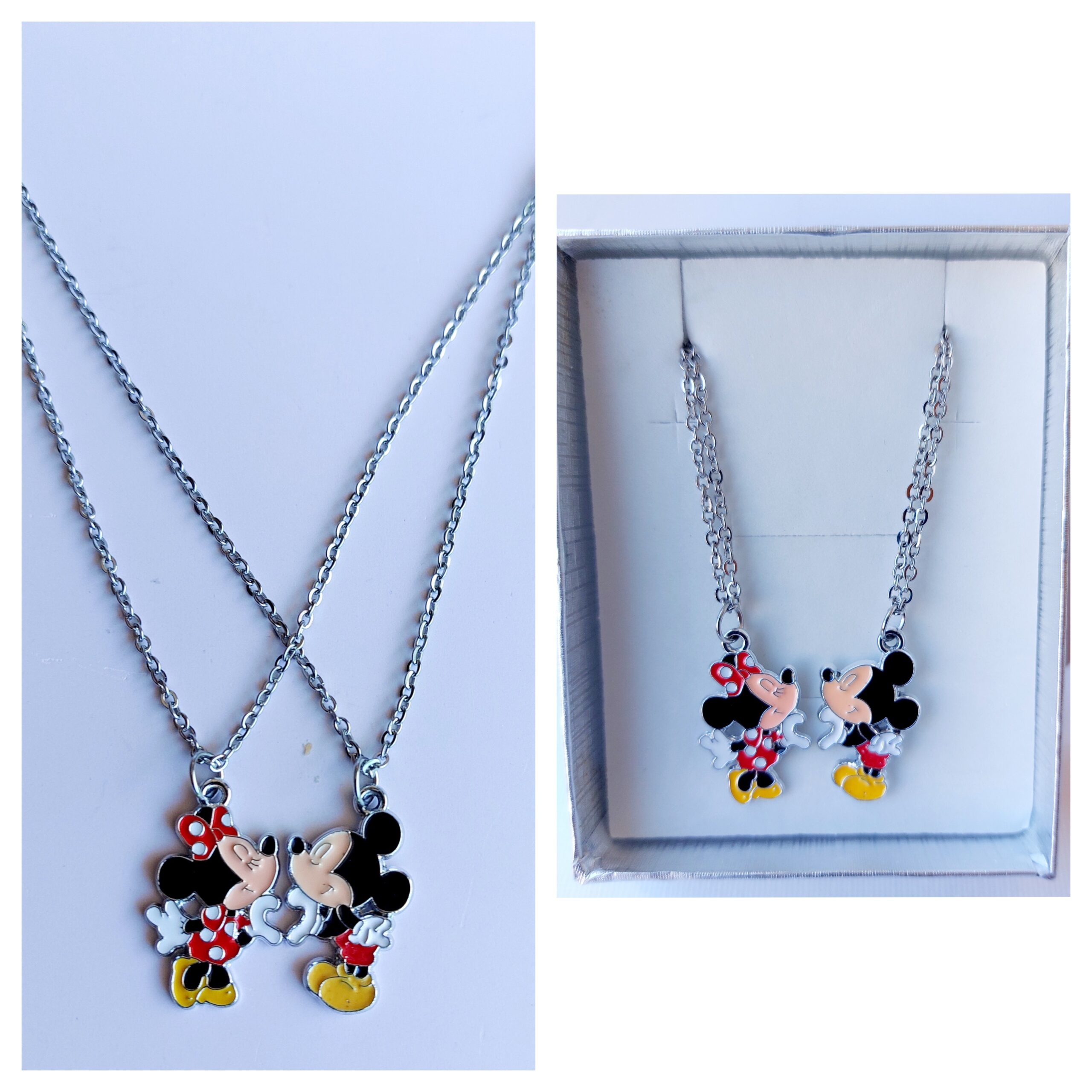 Colgante doble de ratoncitos en zamak