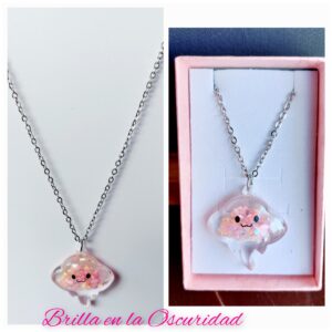 Colgante de Rayas rosa que brilla en la Oscuridad