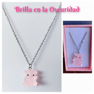 Colgante cerdito que brilla en la Oscuridad