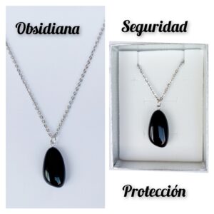 Colgante de Obsidiana negra de 3x1,5cm