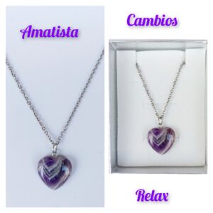 Colgante de Amatista en forma de corazón
