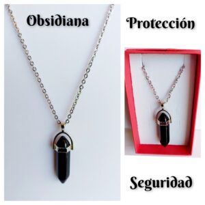 Colgante de Obsidiana negra en forma de punta