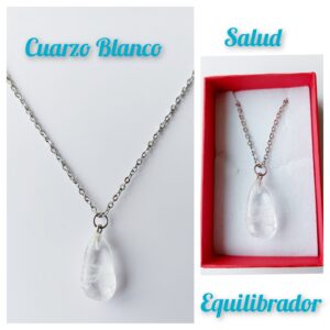 Colgante de cuarzo blanco 2,5x0,8cm