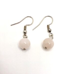 Pendientes de Cuarzo Rosa bola