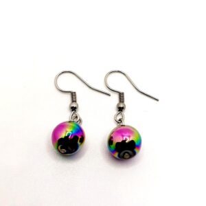 Pendientes Hematite iris 8mm